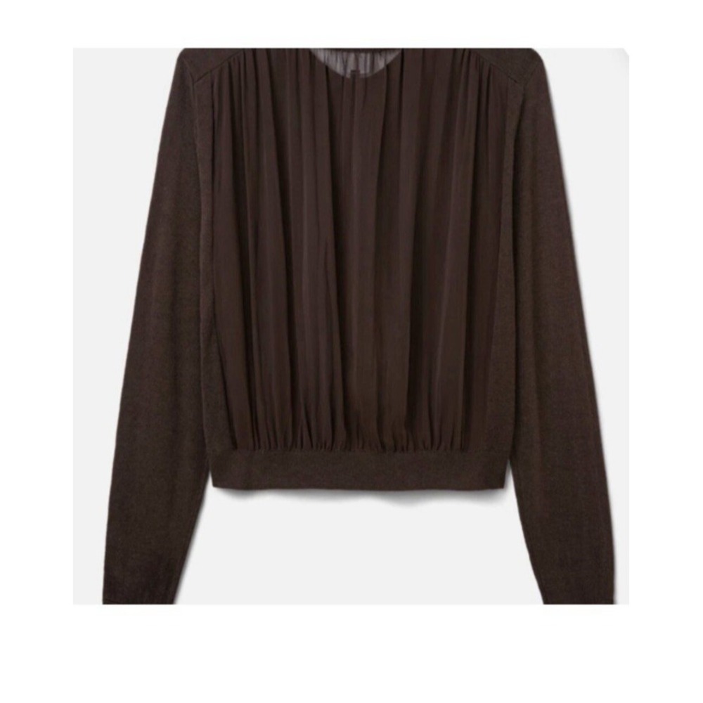 Cabi Sweater Cardigan Women's Mesh Back Brown Size - Picture 3 of 11